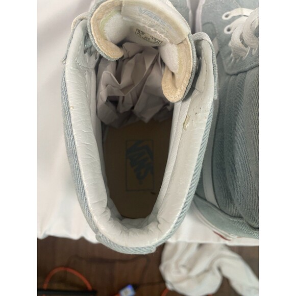 Vans Sk8-Hi Light Blue Denim Canvas High Top Sneakers Men’s Size 8.5 - Picture 6 of 8